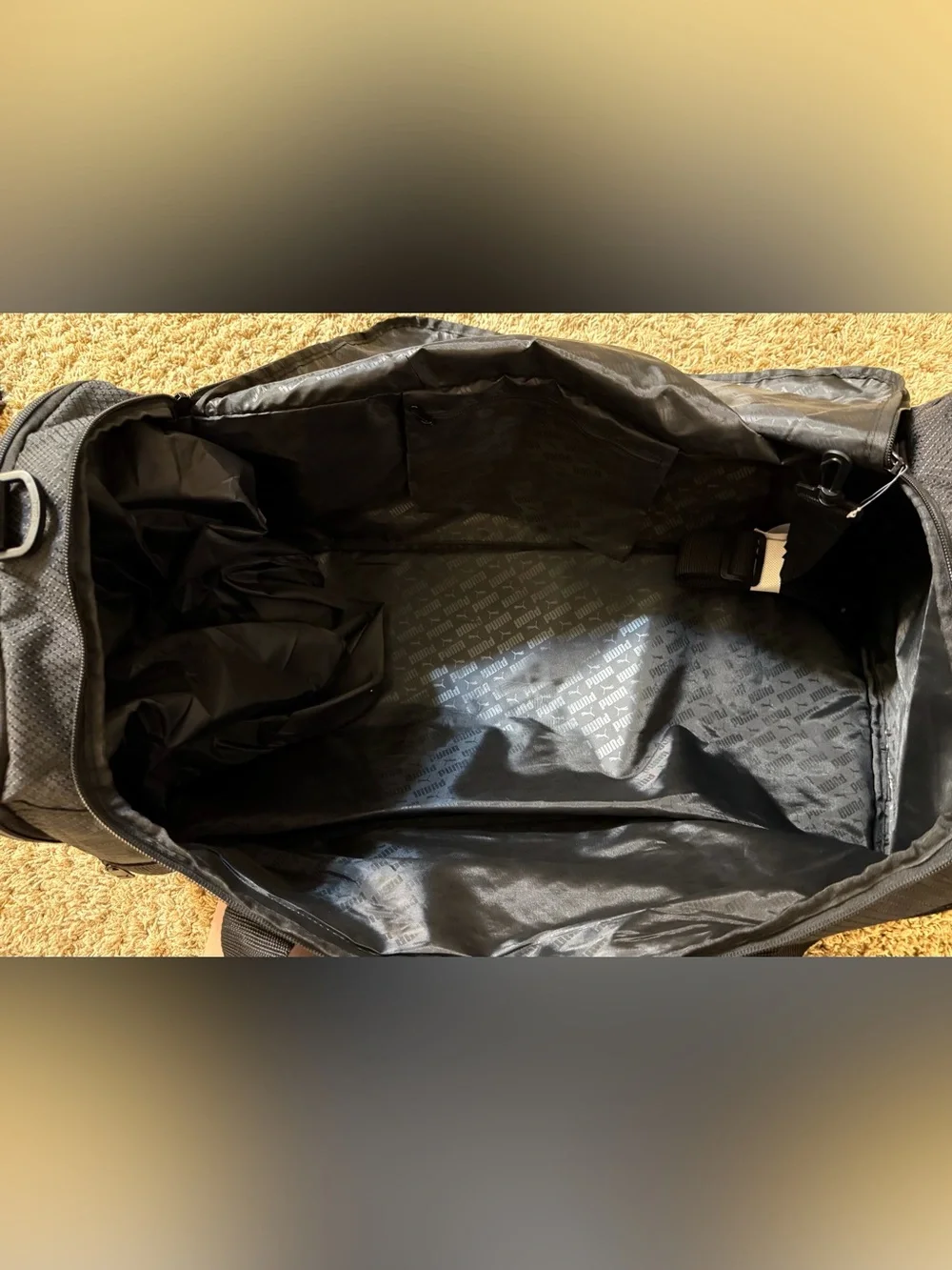 Puma Black Duffel with White Puma Logo